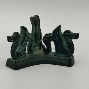 Vintage Bronze Dragon Decorative Stand Sculpture